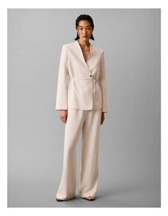 Calvin Klein Heavy Textured Shine Pants in Tofu