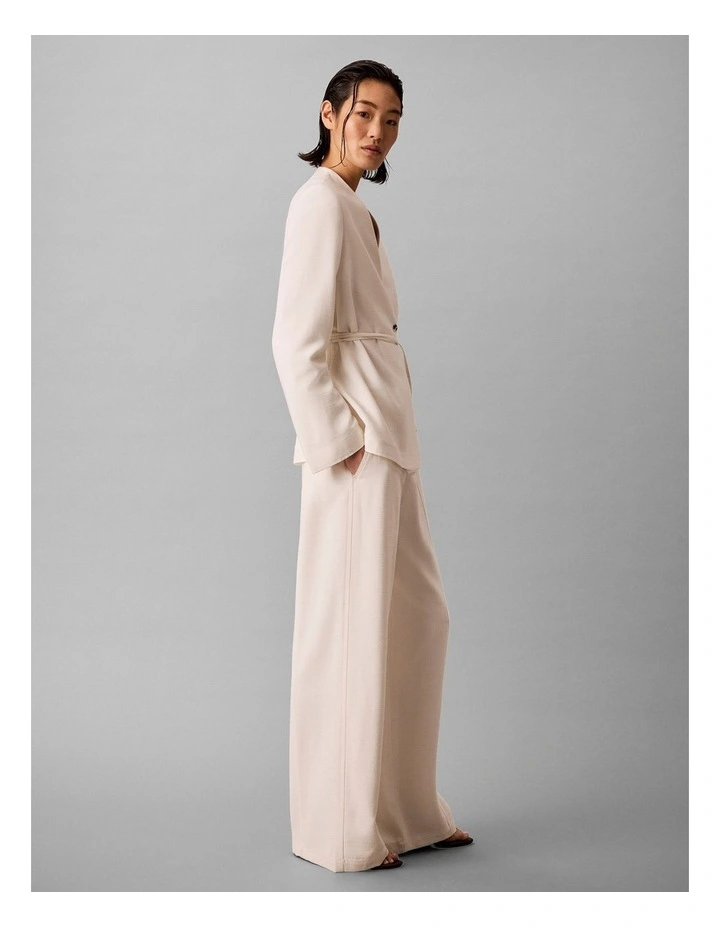 Calvin Klein Heavy Textured Shine Pants in Tofu image 3