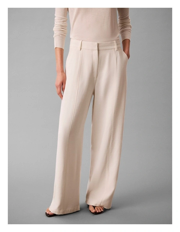 Calvin Klein Heavy Textured Shine Pants in Tofu image 5