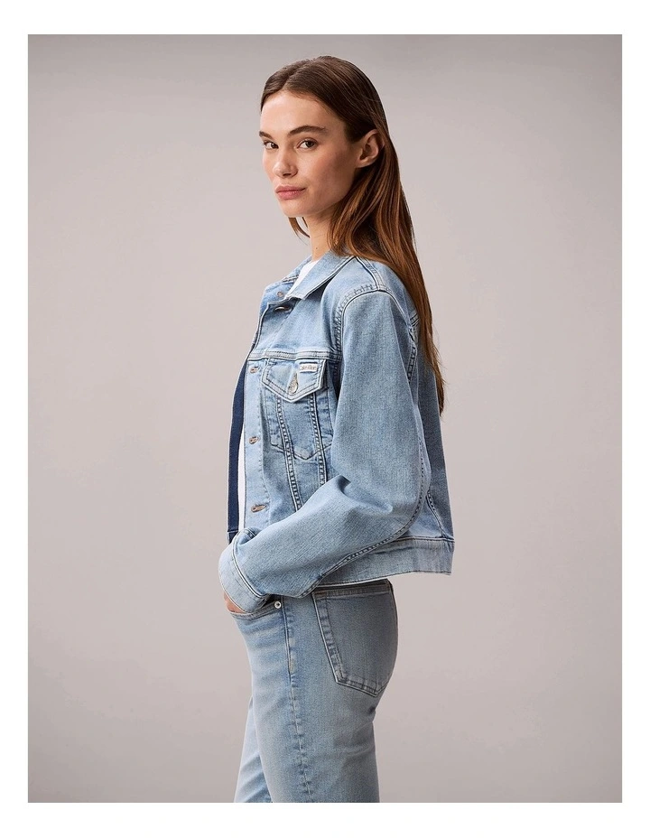 Classic Denim Trucker Jacket in Coastal Light image 3