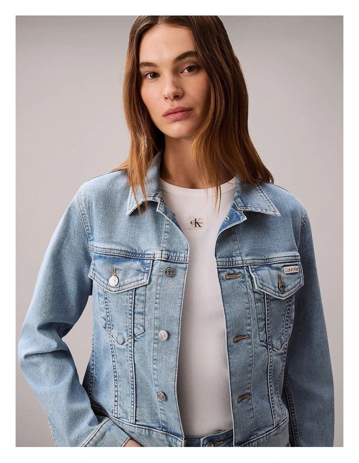 Classic Denim Trucker Jacket in Coastal Light image 4