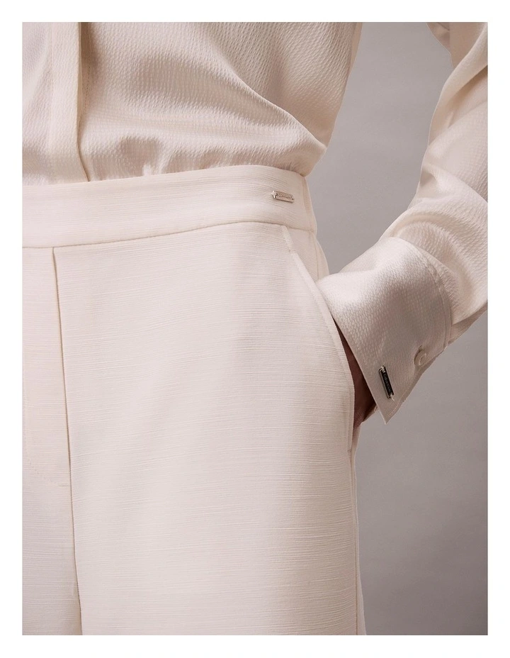 Calvin Klein Textured Shine Shorts in Tofu image 5