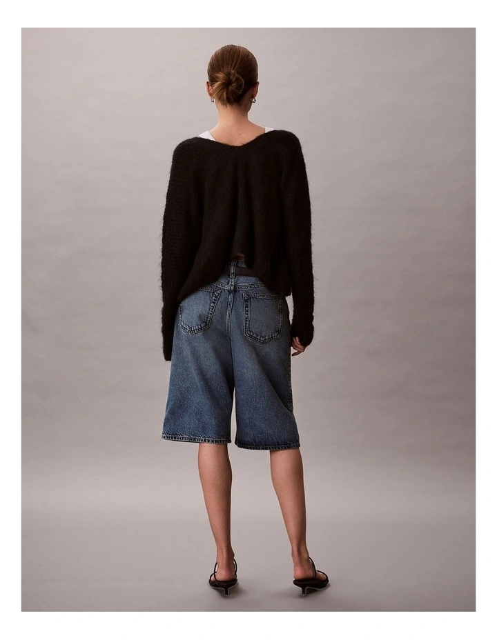 Long Tencel Denim Shorts in Jackson Blue image 2
