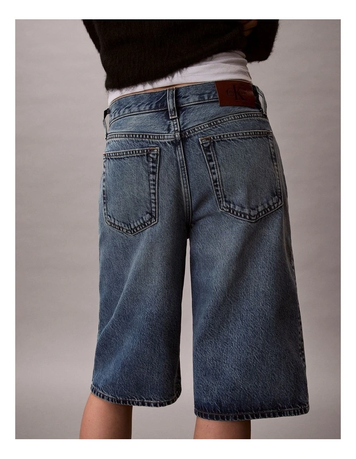 Long Tencel Denim Shorts in Jackson Blue image 2