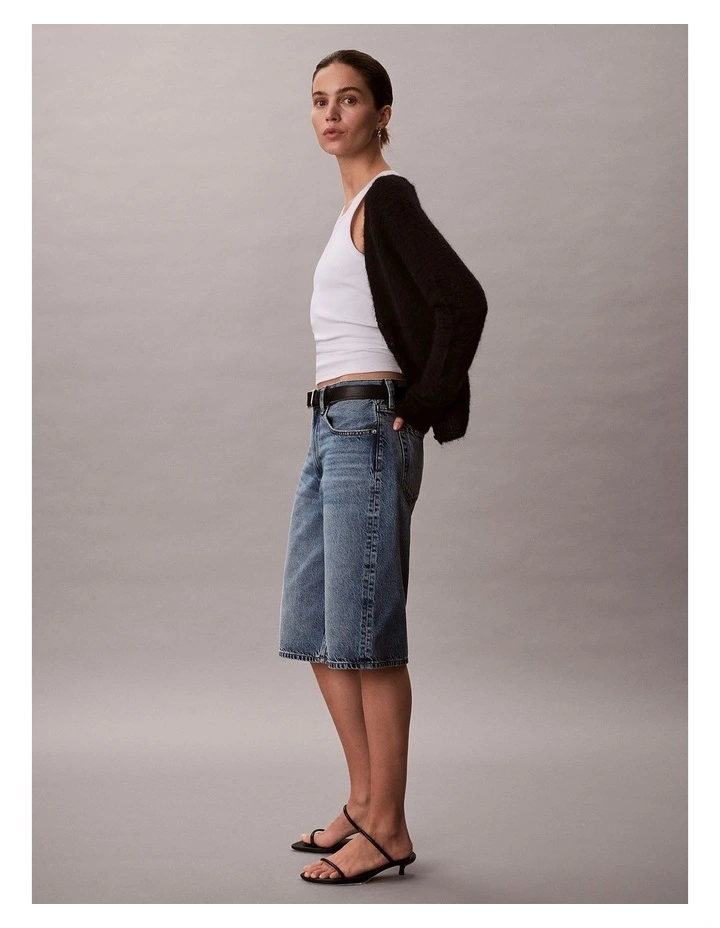 Long Tencel Denim Shorts in Jackson Blue image 3