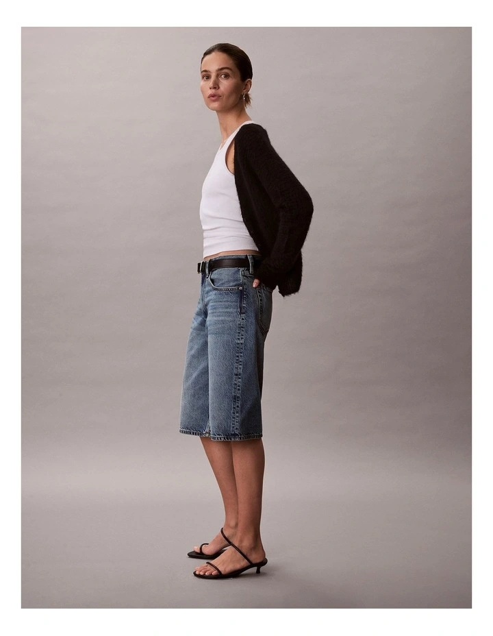 Long Tencel Denim Shorts in Jackson Blue image 3