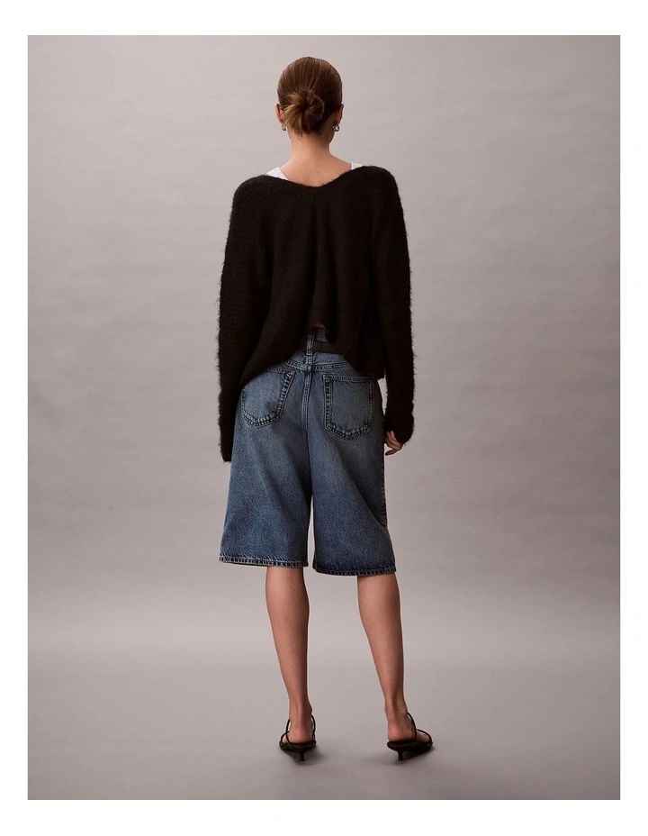 Long Tencel Denim Shorts in Jackson Blue image 5