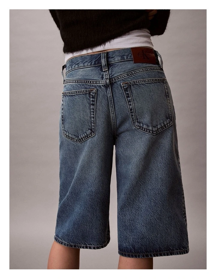 Long Tencel Denim Shorts in Jackson Blue image 6