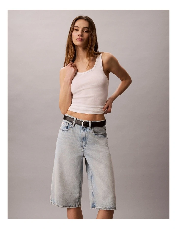 Long Tencel Denim Shorts in Ryder image 1