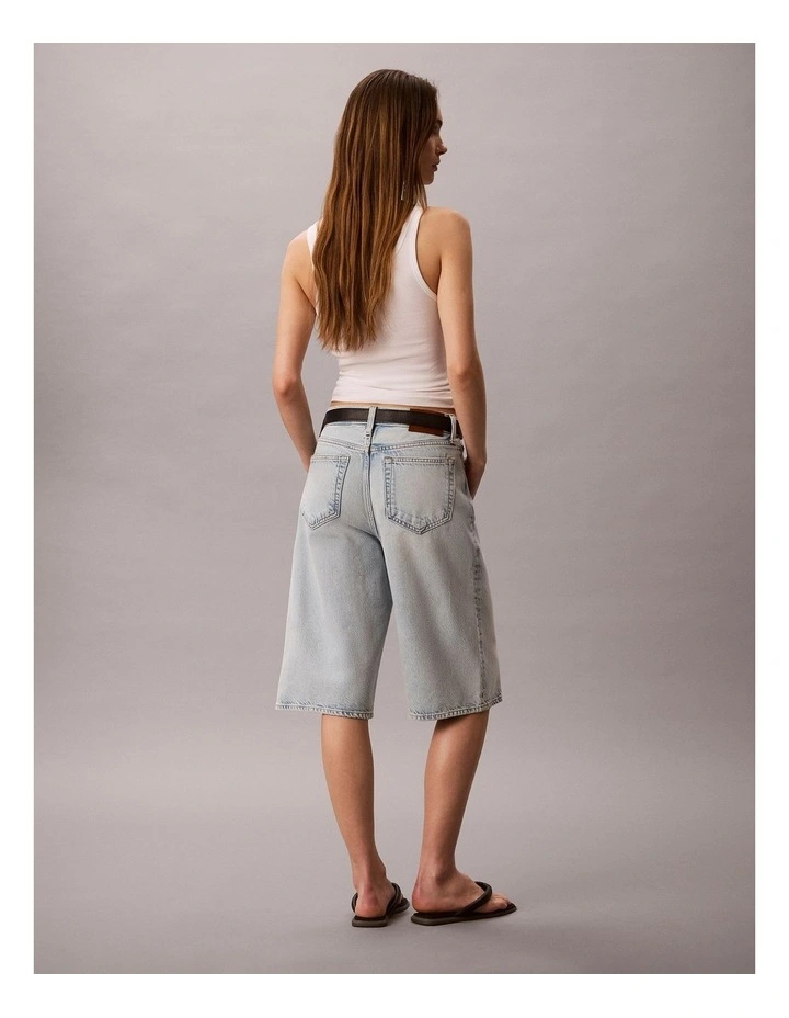 Long Tencel Denim Shorts in Ryder image 2