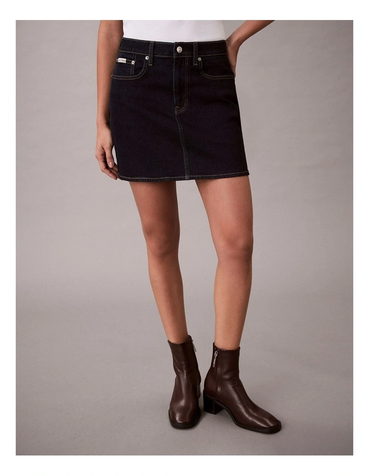 Denim Mini Skirt in CK Classic Rinse image 1