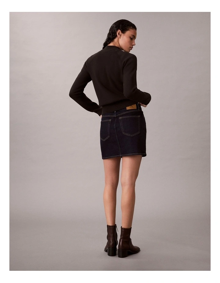 Denim Mini Skirt in CK Classic Rinse image 2