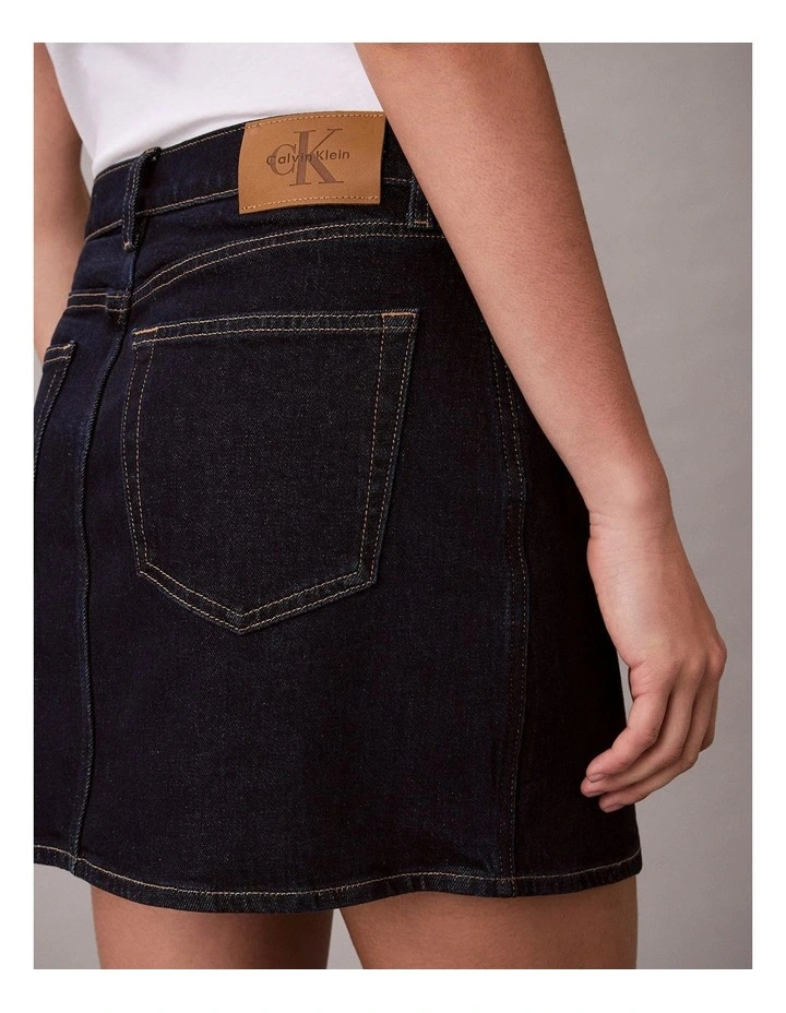 Denim Mini Skirt in CK Classic Rinse image 4