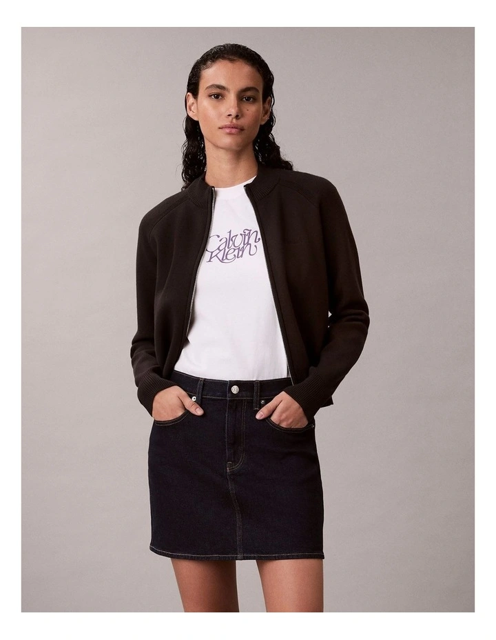 Denim Mini Skirt in CK Classic Rinse image 5