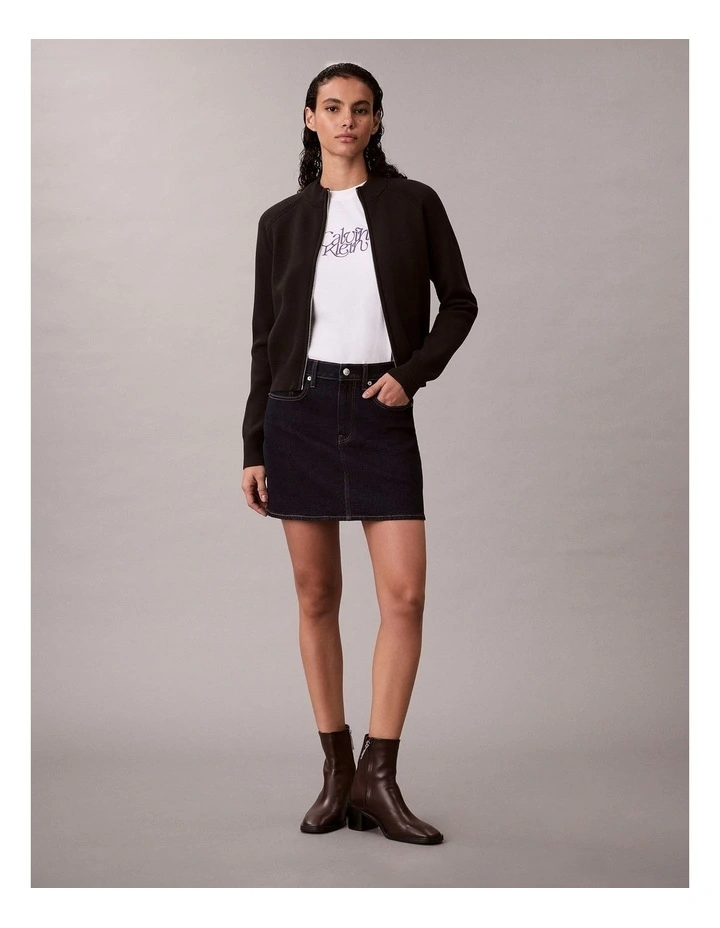 Denim Mini Skirt in CK Classic Rinse image 6