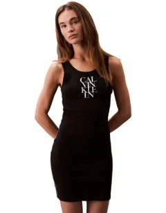 Sleeveless Cotton 1x1 Rib Tank Dress