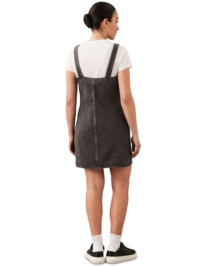 Scoop Neck Denim Mini Dress in Gray Stone image 2