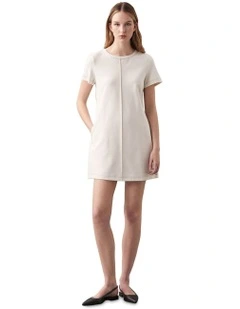 Punto Milano Tshirt Sportwear Dress in Cream