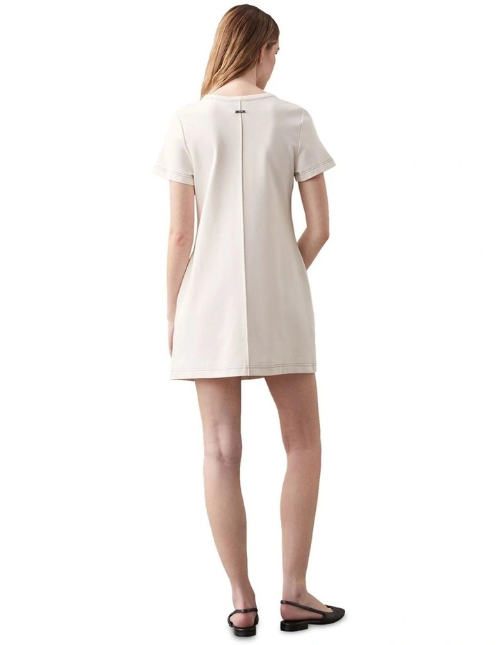 Punto Milano Tshirt Sportwear Dress in Cream image 2