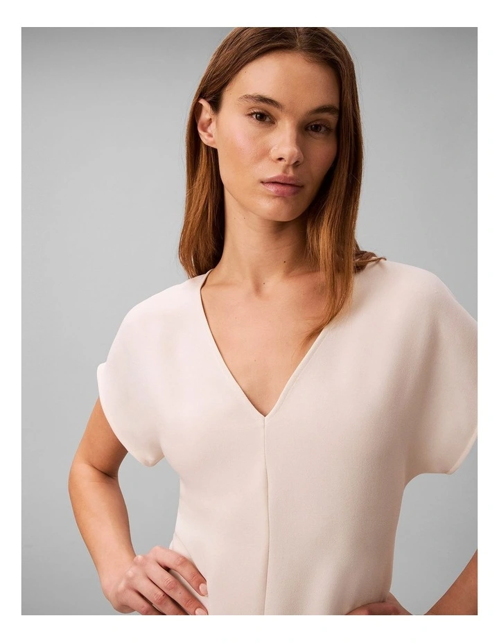 Calvin Klein Women Crepe Dolman Sleeve V-Neck Midi Dress in Calico image 4