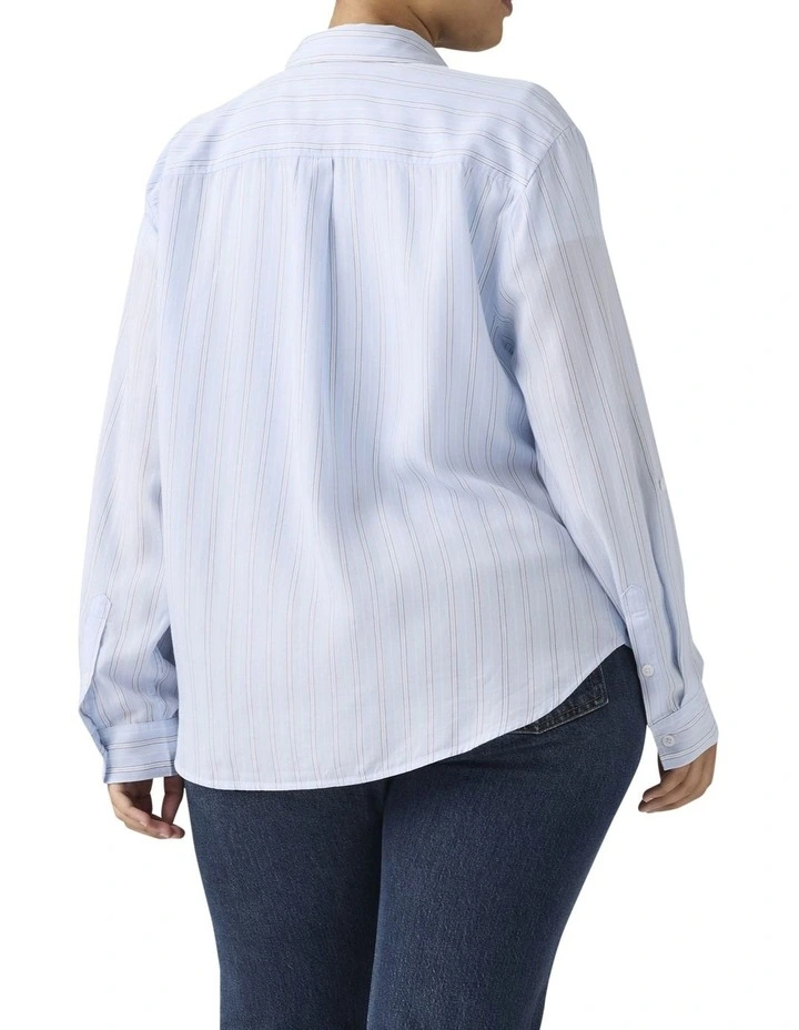 Darlene Shirt (Curve) in Chambray Blue image 2