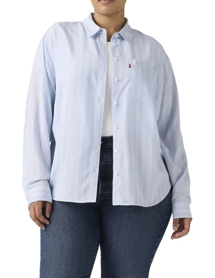 Darlene Shirt (Curve) in Chambray Blue image 4