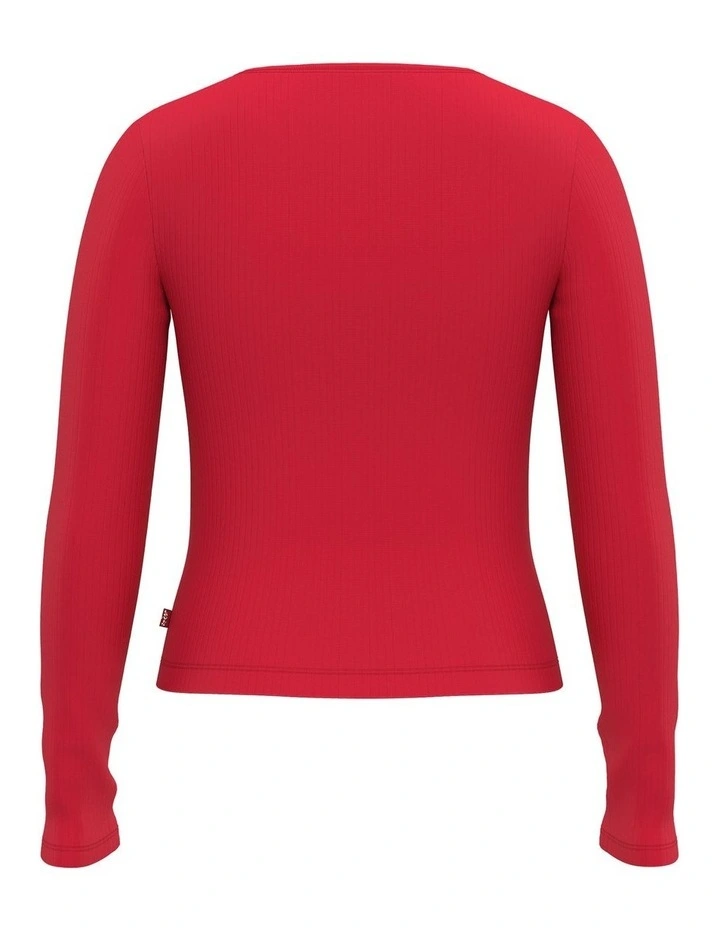 PL Austen Button Through LS in True Red image 2