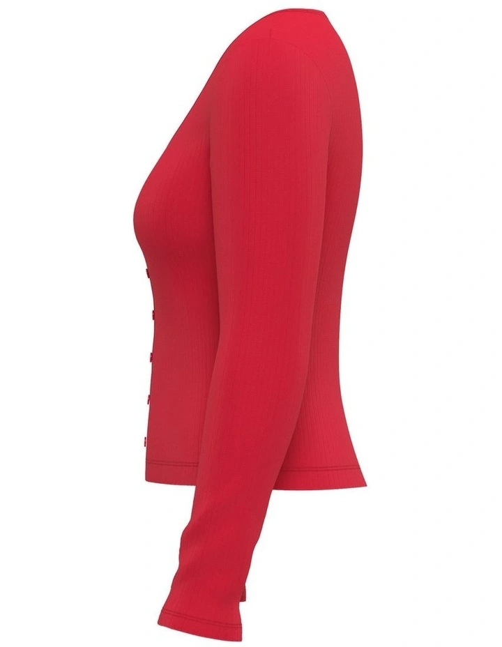 PL Austen Button Through LS in True Red image 3