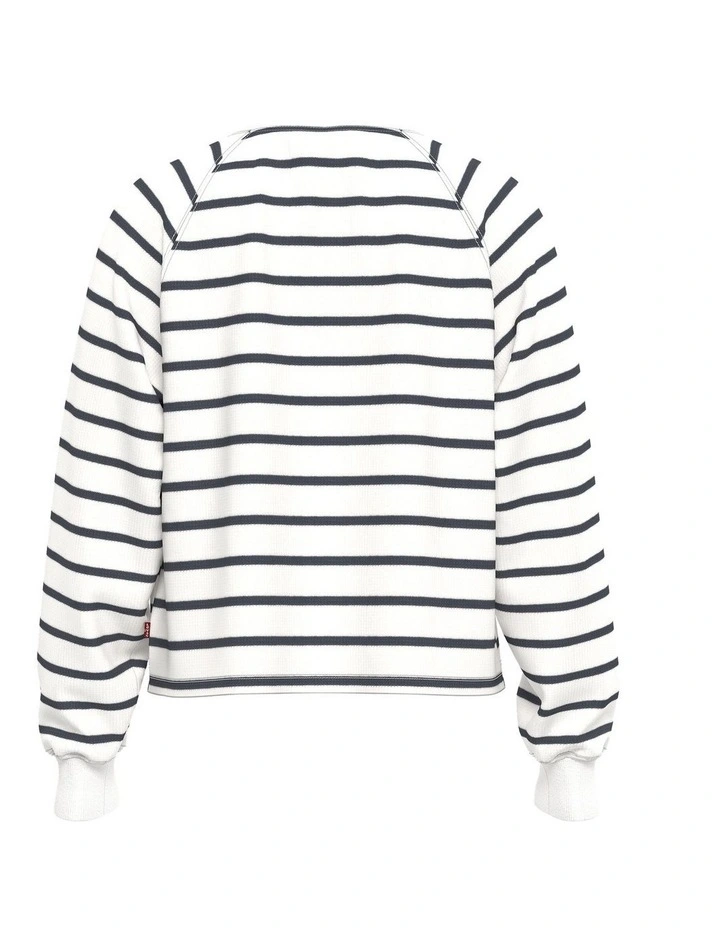 PL Lassen Henley T-shirt in Brandy Stripe Navy Blazer Egret image 2