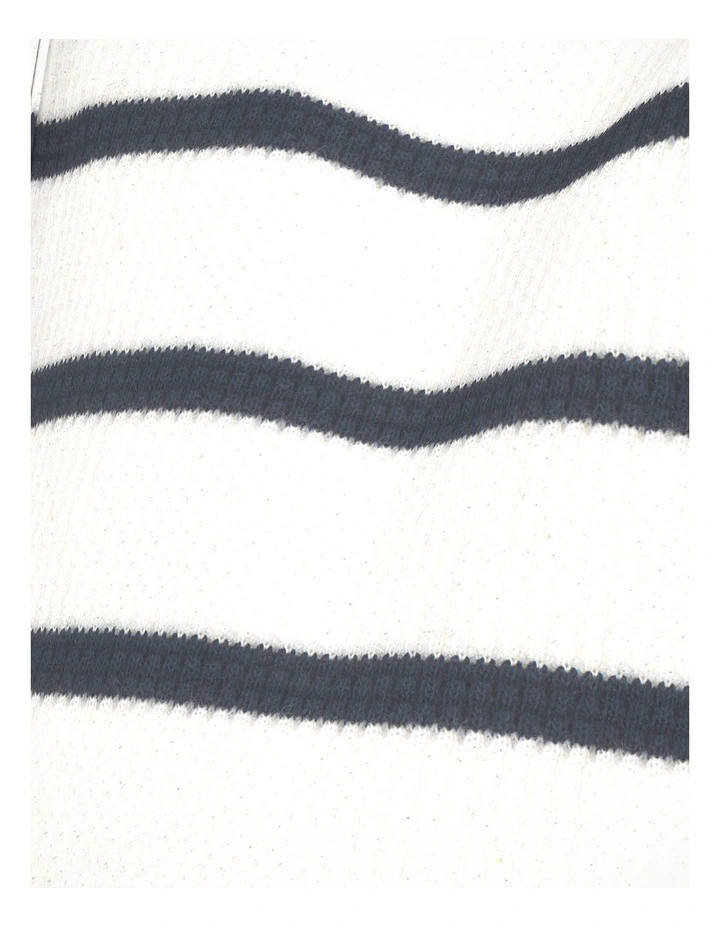 PL Lassen Henley T-shirt in Brandy Stripe Navy Blazer Egret image 4