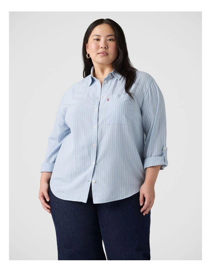 Plus Darlene Shirt in Cannita Stripe Kentucky image 1
