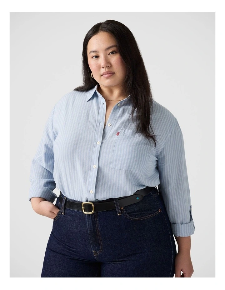 Plus Darlene Shirt in Cannita Stripe Kentucky image 3