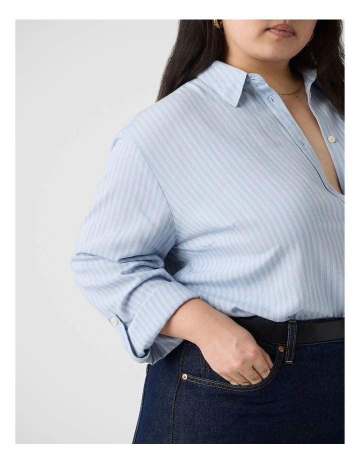 Plus Darlene Shirt in Cannita Stripe Kentucky image 4