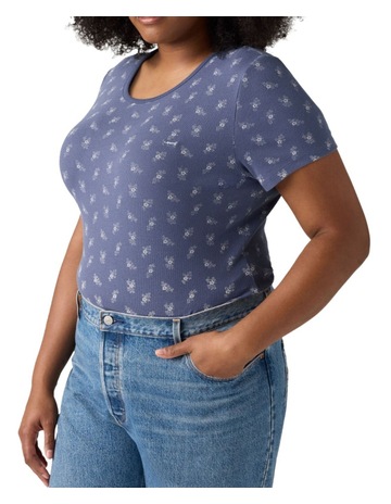 Lydia Tossed Floral Blue Indigo colour