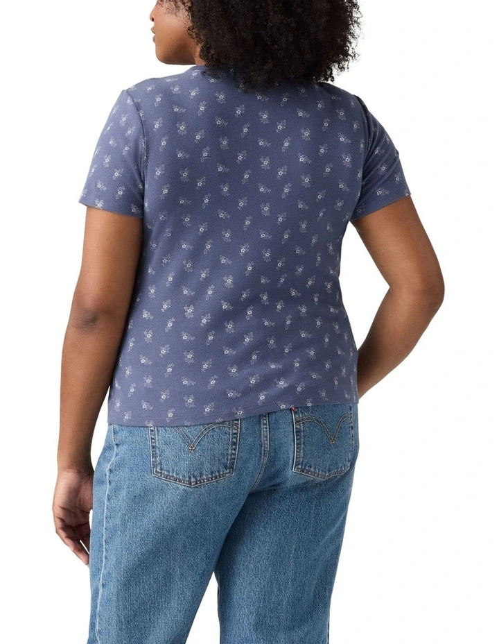 Hayes Short-Sleeve T-Shirt Curve in Floral Blue Indigo image 2