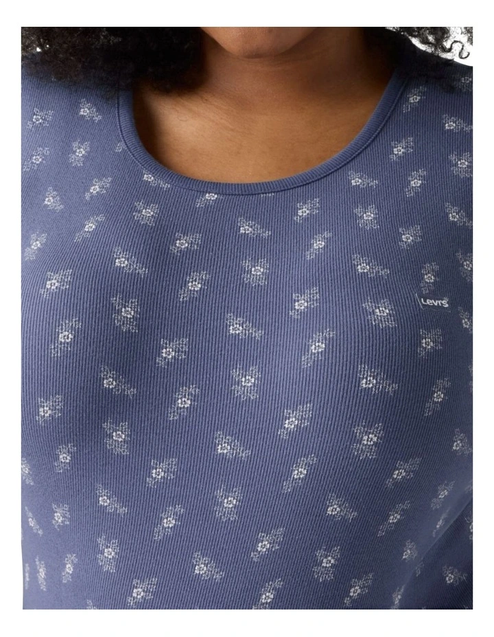 Hayes Short-Sleeve T-Shirt Curve in Floral Blue Indigo image 3