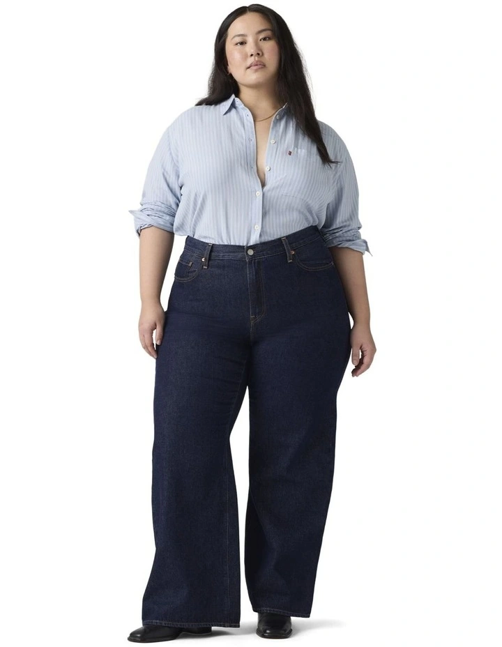 Ribcage Wide-Leg Jeans in Shaded View image 5