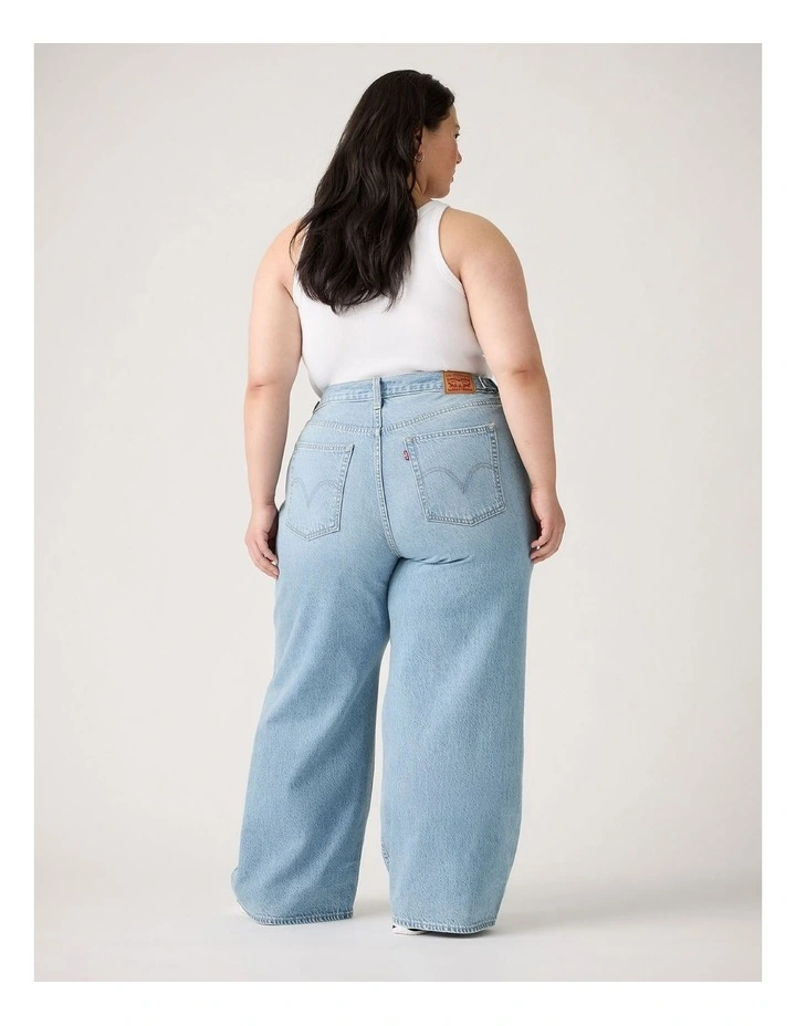Plus Cinch Baggy Jeans in Invested Indigo image 2