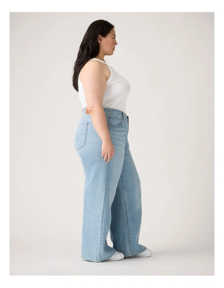 Plus Cinch Baggy Jeans in Invested Indigo image 3