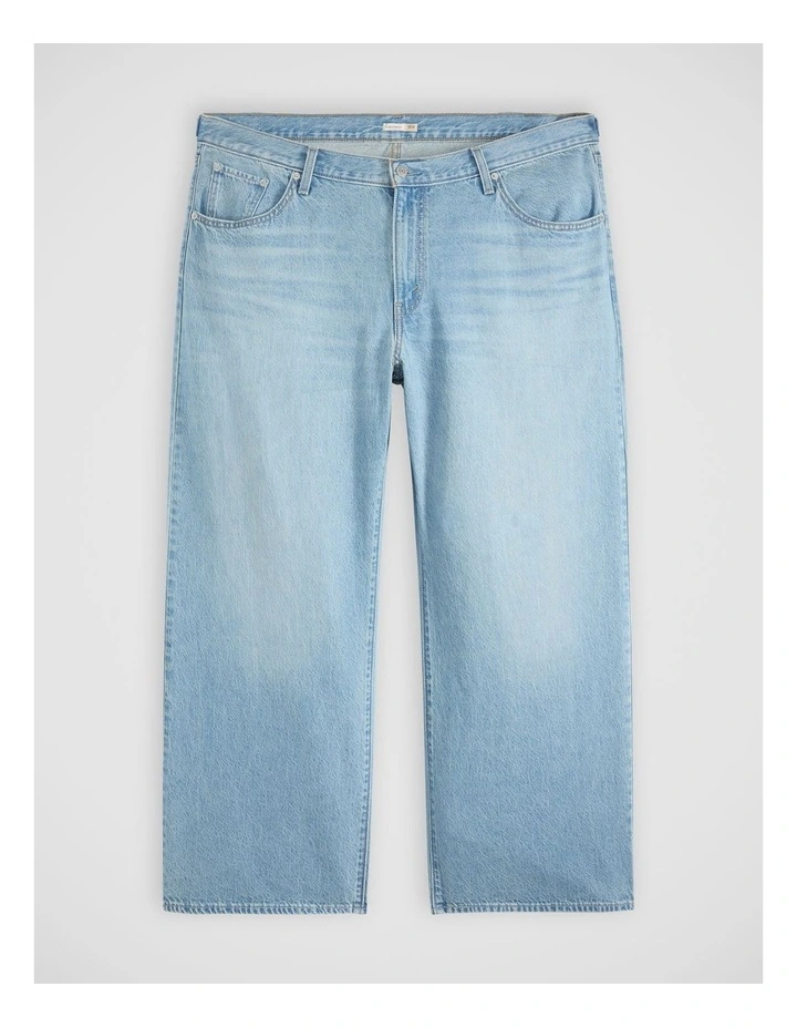 Plus Cinch Baggy Jeans in Invested Indigo image 5