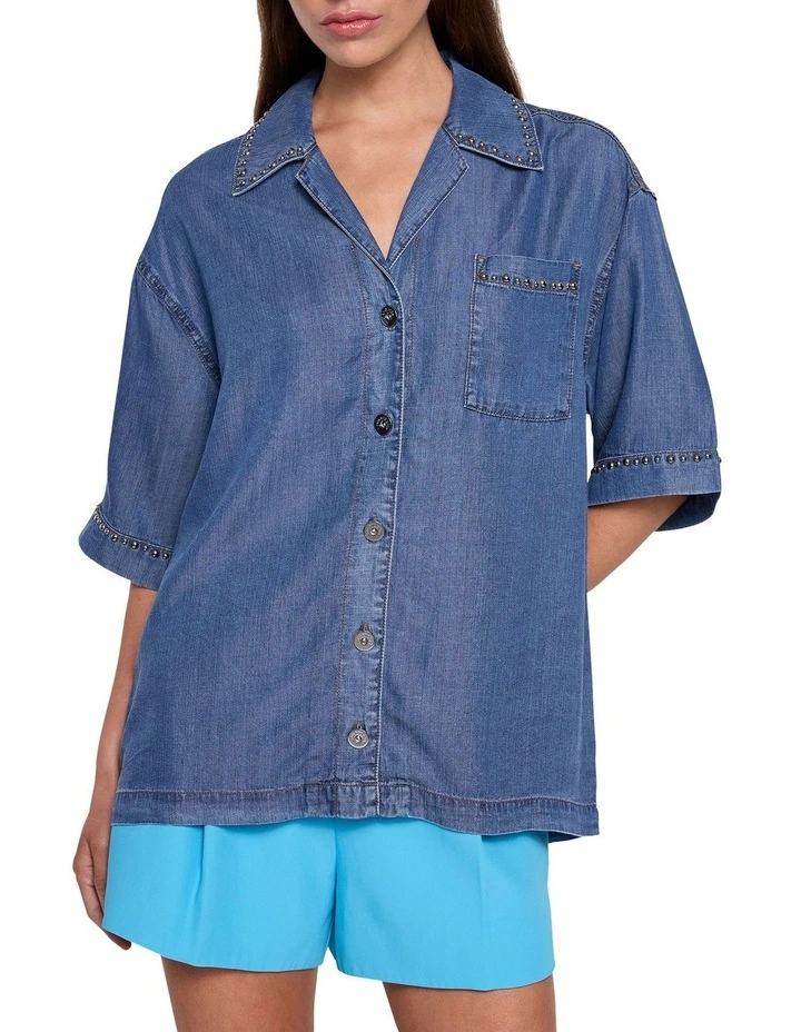 Song Bird Shirt in Indigo image 1