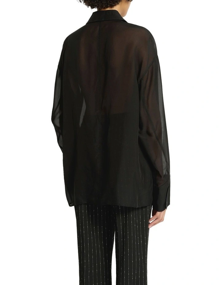 Soiree Silk Shirt in Black image 2