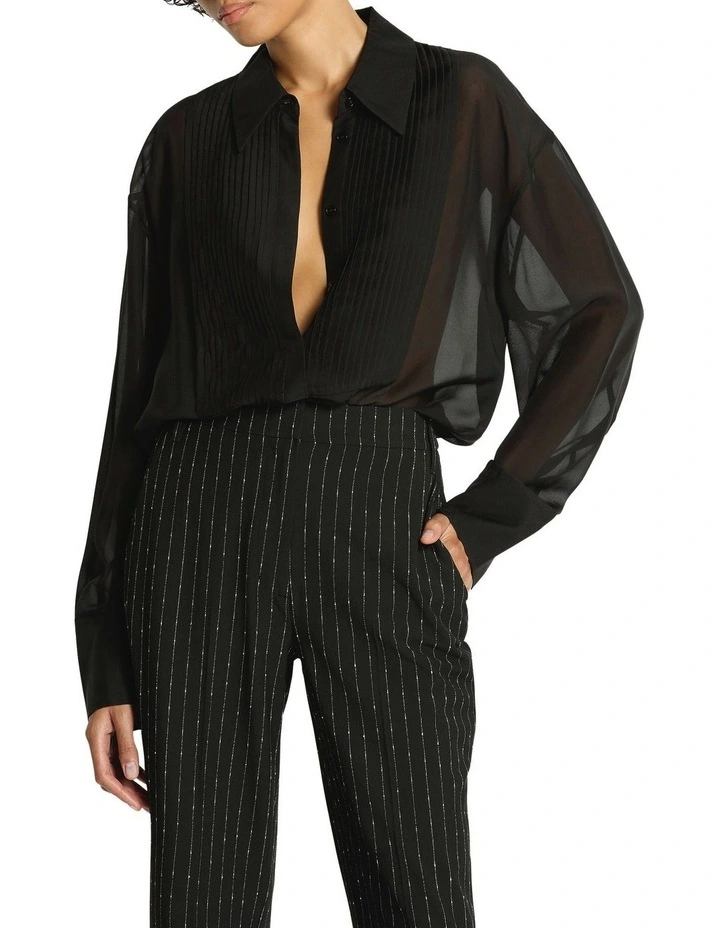 Soiree Silk Shirt in Black image 5