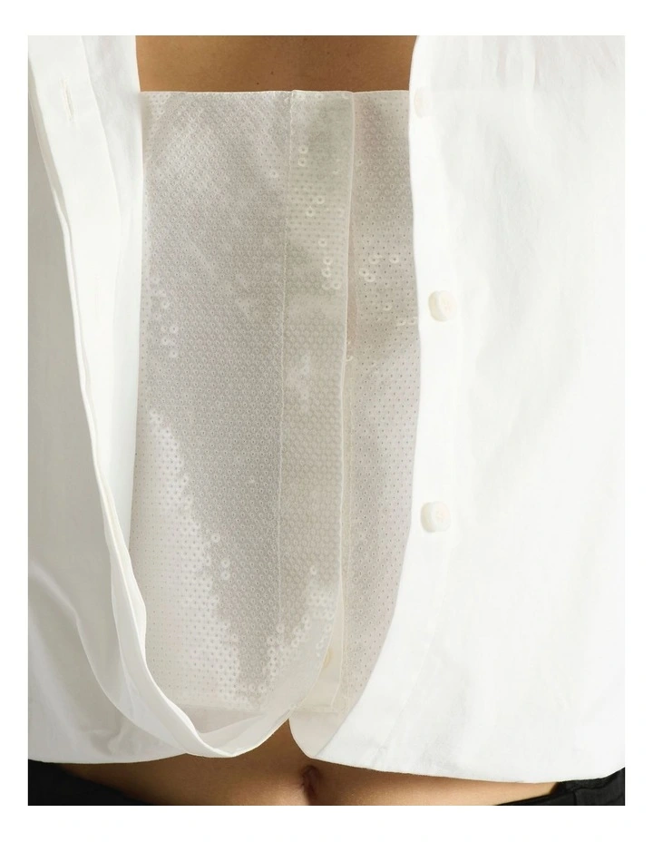 Romee Cropped Shirt in White image 3