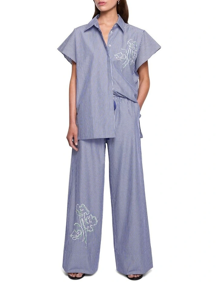 Blurred Shirt in Blue/Off White image 2