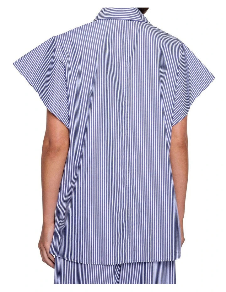 Blurred Shirt in Blue/Off White image 4