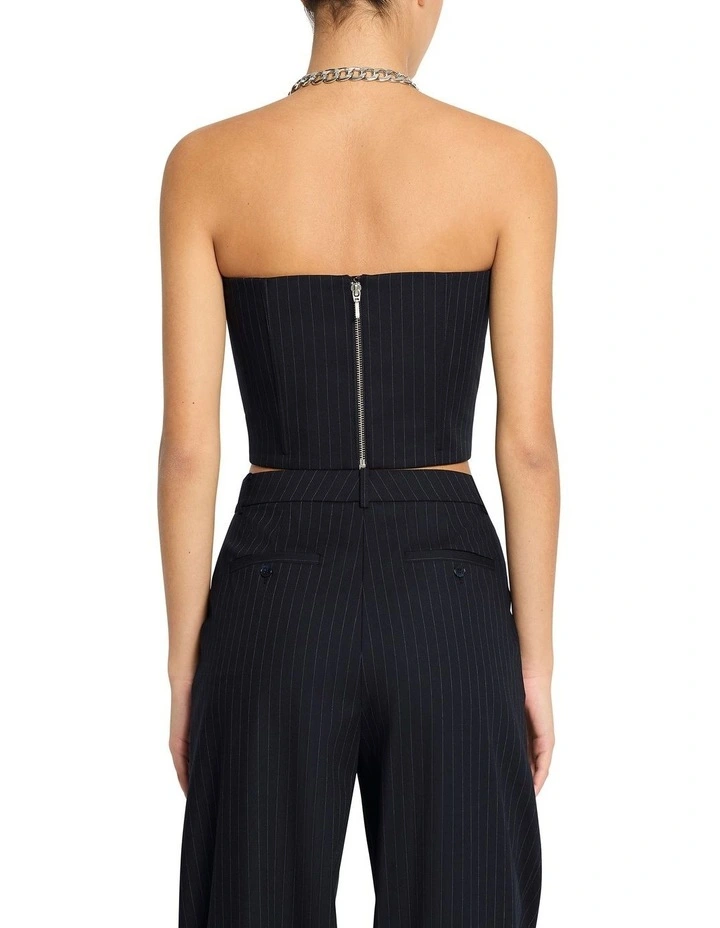 Pin Me Down Bustier Tops in Navy image 2