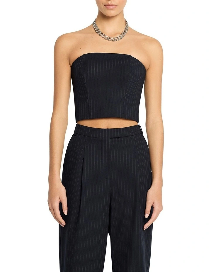 Pin Me Down Bustier Tops in Navy image 4