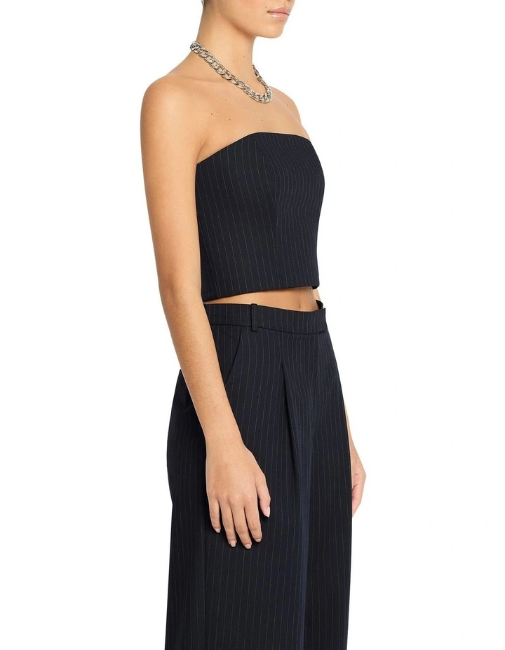 Pin Me Down Bustier Tops in Navy image 5