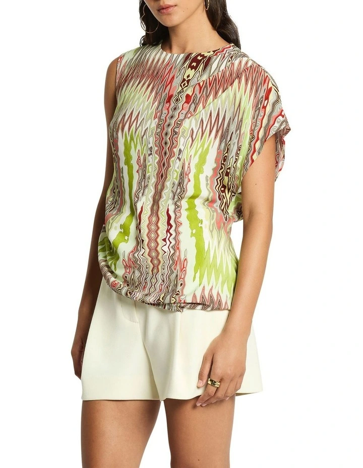 Phoenix Gathered Top in Print image 3